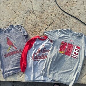 St Louis Cardinal baseball tshirt (3 shirt) bundle !! Baseball ⚾️ bundle. Sz YL